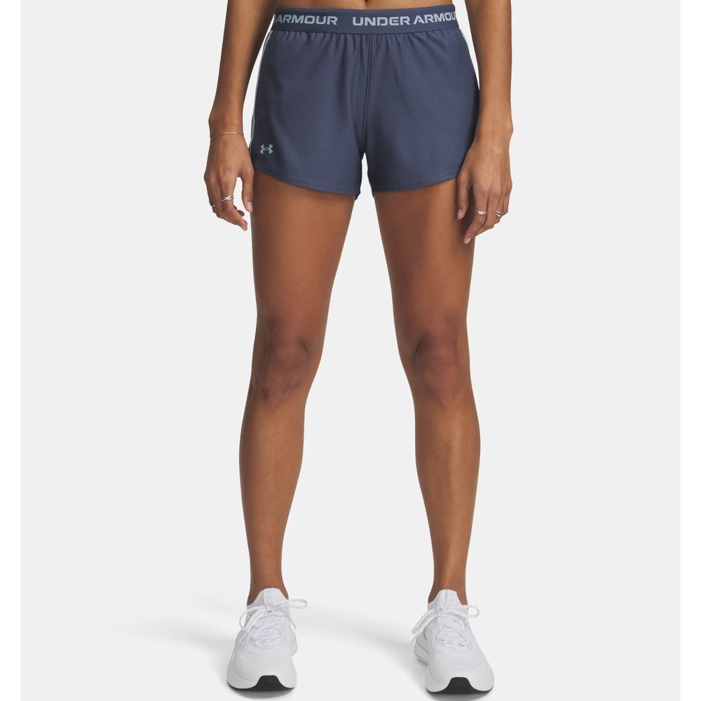 Under Armour Womens Tech Play Up 3" Shorts XS Gray Blue 1344552-045